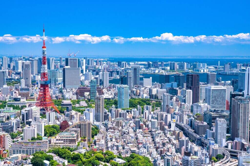 東京タワーが見える東京の全景